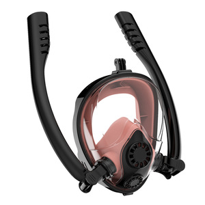 หน้ากากดำน้ำแบบเต็มหน้าแบบท่อคู่สำหรับผู้ใหญ่และเด็ก สีดำ ขนาด SMLXL รุ่น K2 - Product Image 4