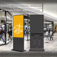 Interaktiver Digitaler Indoor-LCD-Touchscreen-Kiosk, Freistehend, IP65, 43 Zoll, Edelstahl, für Einkaufszentren
