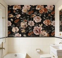 Carrelage à motif de fleurs roses 400x400mm/1200x600mm Mat Antidérapant Carrelage de sol intérieur Garantie 1 an