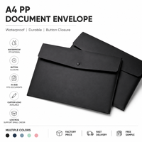 Pochette de classement A4 en PP personnalisable avec logo OEM/ODM, étanche et durable, avec bouton-pression pour bureau et entreprise