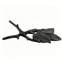 Détacheur de bottes vintage en fonte dorée, en forme de feuille et de branche, robuste, pour l'entrée de la maison, ornement décoratif