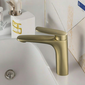 Rubinetto Premier <span class=keywords><strong>a</strong></span> foro singolo con finitura oro spazzolato <span class=keywords><strong>a</strong></span> manico singolo per <span class=keywords><strong>lavabo</strong></span> rubinetto valvola in ceramica - Product Image 5