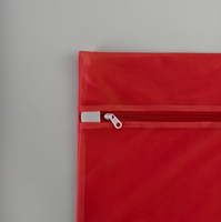 Sac à linge en maille fine rouge de haute qualité, 50x60cm, avec logo et couleur personnalisés, fermeture éclair, pour machine à laver