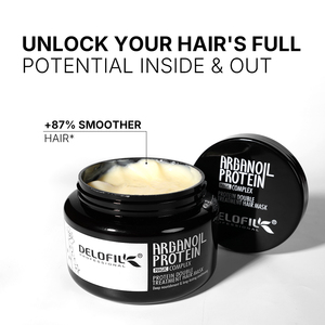 <span class=keywords><strong>Masque</strong></span> capillaire réparateur à la kératine Delofil, huile d'argan naturelle biologique, étiquette privée OEM personnalisée, pour <span class=keywords><strong>cheveux</strong></span> abîmés - Product Image 2