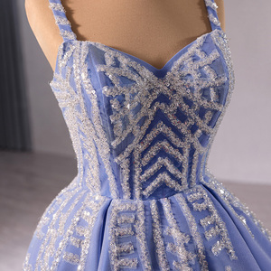 Robe de soirée de luxe en cristal de Dubaï, style A-line, pour bal de promo, robes de cérémonie arabes, Rsm231076 - Product Image 6