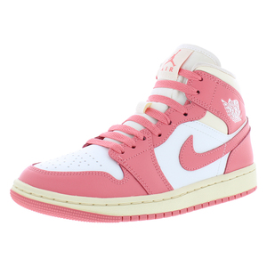 Chaussures de basketball confortables et amortissantes pour femme, modèle 1 Mid, coloris Sail Pink Salt Guava Ice, à lacets - Product Image 1