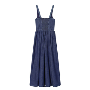 SHENZHU Vestido Midi Vaquero Sin Espalda para Mujer, Nueva Moda Verano 2026, Estilo <span class=keywords><strong>Vintage</strong></span> Casual Sin Mangas, <span class=keywords><strong>Vestidos</strong></span> de Mujer - Product Image 2