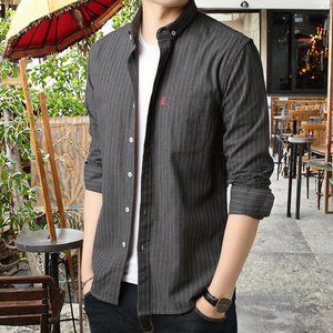 Camisa de Vestir para Hombre 2025, Doble Botonadura, Rayas, Transpirable, Elegante, Manga Larga, Informal, para Primavera/Otoño, Se Acepta OEM - Product Image 3