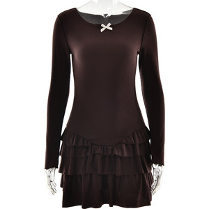 Falda de Hoja de Loto Plisada de Moda Otoño Invierno, Nuevo Vestido Ajustado para Chicas Modernas - Product Image 6