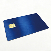 Cartes métalliques personnalisées avec puce NFC bleue électro-plaquée, cartes promotionnelles d'entreprise, cartes de visite personnelles, cartes-cadeaux