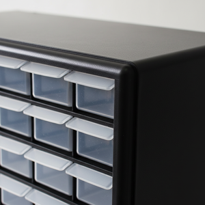 <strong>Plastic</strong> <strong>Storage</strong> <strong>Drawers</strong> 42 Compartment Organizer Desktop or Wall Mount Container for Hardware, Parts, Crafts, Beads, or Tool - Product Image 2