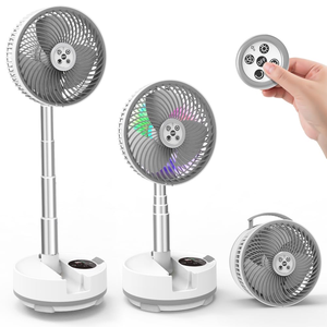 Ventilateur sur pied rechargeable 40000 mAh, pliable, oscillant, portable, pour le camping, avec lumières LED colorées - Offre Spéciale - Product Image 1