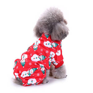 Venta al por mayor encantador muñeco de nieve para pijamas de ropa de perro de Navidad - Product Image 5