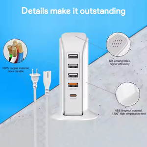 Vente chaude 5 ports 33W USB <span class=keywords><strong>chargeur</strong></span> rapide 4 A + C Station d'accueil de charge multi-téléphone pour Smartphones ordinateurs portables caméra de charge électrique - Product Image 4