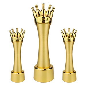 新しいアイデアカスタム35cmサッカーアワードカップゴールドワイングラスセット1ピーストロフィーメダル & プラーク - Product Image 2