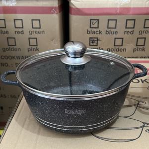 طقم أواني طهي الأكثر مبيعًا من 12 قطعة من الألومنيوم المصبوب غير اللاصق بطلاء رخامي، قدور كسرولة للاستخدام المنزلي والمطبخ مع شعار مخصص - Product Image 6