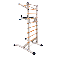Échelle suédoise multifonctionnelle autoportante avec barre de traction et station de dips pour l'entraînement de force à domicile