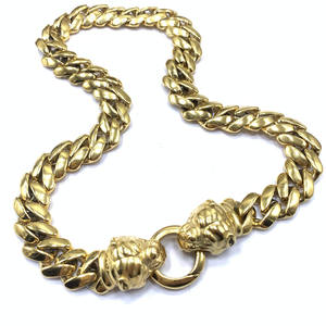 2024 Hondenproducten Rvs Cubaanse Link Cool Bullebak Gesp Heavy Duty Gold <span class=keywords><strong>Big</strong></span> Bullebak Hond Kettingkraag - Product Image 2