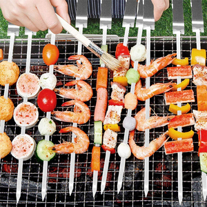 Set di 6 pezzi turchi di vendita caldi <span class=keywords><strong>spiedini</strong></span> di Kebab <span class=keywords><strong>per</strong></span> Barbecue in metallo piatto da 14 pollici <span class=keywords><strong>per</strong></span> Shish Barbecue - Product Image 6