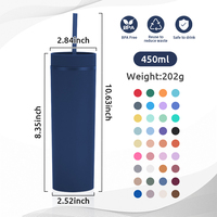 Gobelets en plastique 16 oz à double paroi, sans BPA, gobelet fin, tasse personnalisée, couvercle en acrylique de remplacement 16 oz