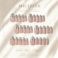 Lot de 30 faux ongles ABS effet œil-de-chat flamme, roses nude haut de gamme, finition miroir, forme amande, manucure pré-fabriquée prête à poser