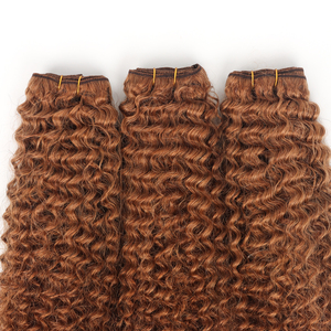 Ciocche di <span class=keywords><strong>Capelli</strong></span> Umani Vergini Birmani Ricci 100% Naturali, Colore Personalizzabile # 6 <span class=keywords><strong>Extension</strong></span> per <span class=keywords><strong>Capelli</strong></span> in Rame Intrecciato - Product Image 3