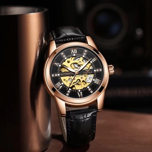 Drioshipping Men's Business <b>Mechanical</b> <b>Watch</b> Waterproof Automatic <b>Watch</b> Men'S Leather Business Men's Night Glow <b>Watch</b> - Product Image 3