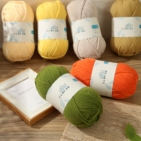 Best Quality 100g Milk Cotton Yarn 7 Ply Knitting and Crochet Acrylic Wool Plain Colors Big Ball Dyed Pattern on Sale