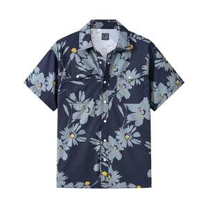 Chemises décontractées pour hommes en coton 100% à imprimé hawaïen tendance, pour les vacances d'automne à la plage - Product Image 1