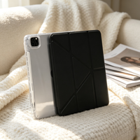 Étui magnétique transparent anti-chute en TPU avec support réglable pour iPhone 15 Pro Max, iPad Pro 11'' et iPad Air 24.8x18