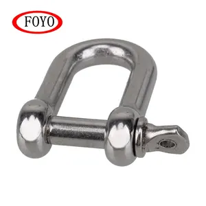 Foyo Forged D Shackle Stainless Steel Brand Top Quality Marine 5mm Polished Used in Boat Marine Ship Leisure Shackle Us Type