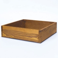 Boîte-cadeau en bois carrée de tache bleue boîte en bois carrée de dessus de table de conception multifonctionnelle pour le stockage de bonbons sans couvercle