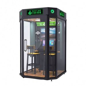 Cabine de karaoké d'arcade en métal pour intérieur, à monnayeur, avec fonctions d'enregistrement vidéo musical mini KTV et de simulation - Product Image 4