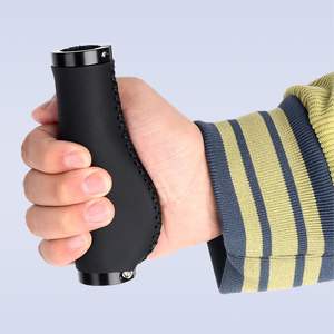 Poignées de vélo <span class=keywords><strong>vintage</strong></span> 22 mm en cuir PU, absorbant les chocs, antidérapantes, pour vélo et trottinette, accessoires de vélo - Product Image 2