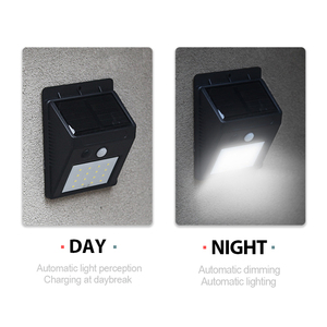 Lampes de garage extérieures Lampe murale <span class=keywords><strong>solaire</strong></span> pour cour <span class=keywords><strong>Petite</strong></span> lampe murale Interaction humaine Abs Waterpoof Eave Light Lampe de poche 20led Camping Lights - Product Image 5