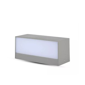 Lámpara de Pared LED Rectangular de 12W, Doble Haz, Gris Claro, 4000K, IP65 Resistente al Agua, Blanco Cálido, Base de Acero Inoxidable y Aluminio, SKU-218243 - Product Image 1