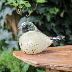 Figuras de Pájaros de Cristal Coleccionables, Estatuilla Decorativa Ecológica Pulida de Color Amarillo Pálido, Adorno de Animales, Pisapapeles, Regalo - Product Image 2