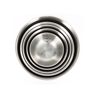 DFU0175 Tazón de mezcla de acero inoxidable SUS 304, tazón para ensalada, batidor de huevos y recipiente profundo para mezclas frías con medidas - Product Image 4
