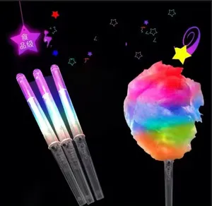 Party Christmas Supply plastic LED Cotton Candy Cones Colorful Glowing Luminous Marshmallow Cone Stick Night Light