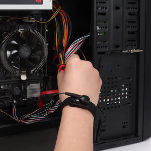 Tali pergelangan tangan Anti statis, gelang pembumian hitam ESD yang dapat disesuaikan untuk koneksi bumi & perlindungan radiasi EMF - Product Image 5