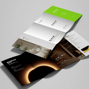 Impression de dépliants pliés en couleur avec logo personnalisé, impression de petites brochures, brochures immobilières avec impression UV - Product Image 1