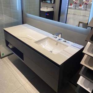 Mueble de Baño Doble Flotante de Estilo Europeo con Diseño Moderno y Lavabo - Product Image 4