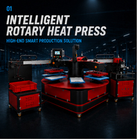 Línea de Producción Automática de Prensas de Calor Rotatorias de 7 Estaciones con Sistema de Control Inteligente para Transferencia de Calor en Prendas de Vestir