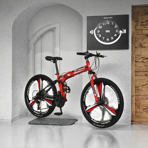 Vélo VTT 21 vitesses très abordable, cadre en acier carbone 20/24/26 pouces, pliable pour adulte avec système de frein à disque - Product Image 2