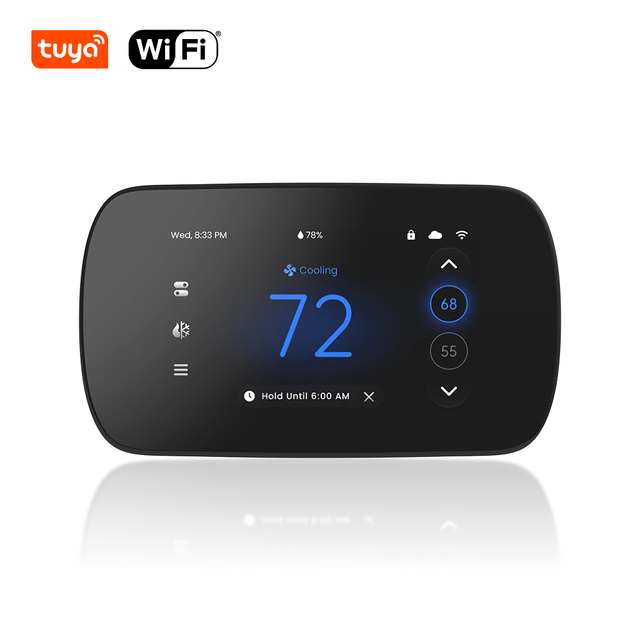 OWON Smart Thermostat WiFi 24VAC Tuya Touch Screen Room Thermostat USA Market HVAC System Parts Heating Cooling for Home Hotel