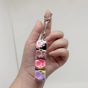Renkli Sevimli Kedi Pençesi Tuş Takımları Anahtarlık Kolye Parmak Ucu Basma Dekompresyon Aracı Doğum Günü Hediyesi için Özel Tasarım - Product Image 2