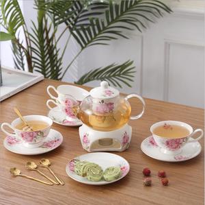 Flower <strong>Teapot</strong> Heat Resistant Bone China Warmer Green Flower Glass <strong>Teapot</strong> <strong>Set</strong> - Product Image 2