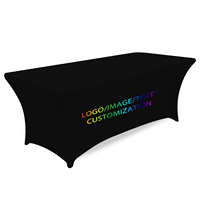 Housse de table en polyester personnalisable 4ft 6ft 8ft pour diverses occasions Impression numérique haute définition Durable Résistante à la décoloration