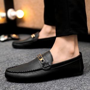 รองเท้าโลฟเฟอร์ผู้ชายลายพิมพ์สำหรับฤดูใบไม้ร่วง สวมใส่สบาย เหมาะสำหรับเดิน ขับรถ ดีไซน์หรูหรา หนังนุ่ม รองเท้าแบบสวม ไม่รัดส้น ระบายอากาศได้ดี - Product Image 5