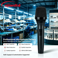 Microphone dynamique portable OEM ODM double XLR en métal, directivité cardioïde, réduction du micro-ondulation, filaire, pour KTV Karaoké, vente en gros